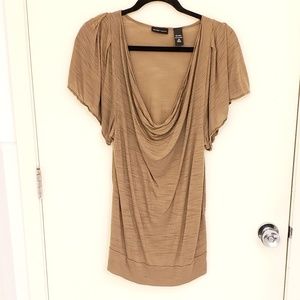 Brown New York & Co. Drapey Brown Tshirt Blouse M